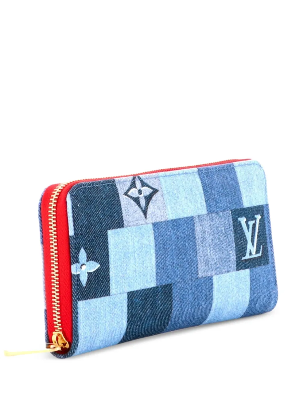 Louis Vuitton Pre-Owned Zippy Wallet Damier and Monogram Patchwork Denim small wallets - Blu