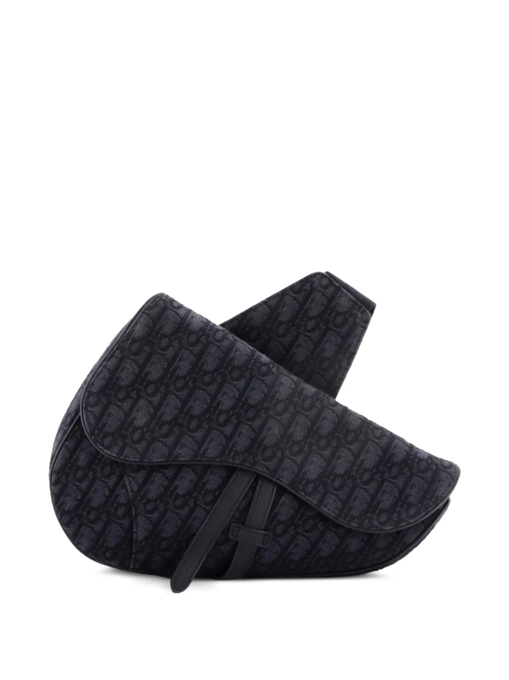 Christian Dior Pre-Owned Saddle Oblique Canvas-Umhängetasche - Schwarz