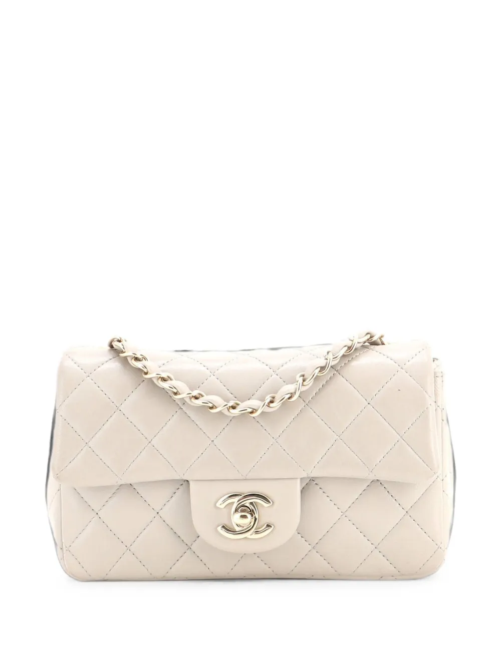 CHANEL Pre-Owned Classic Single Flap Bag Quilted Lambskin Mini crossbody bag - Grigio