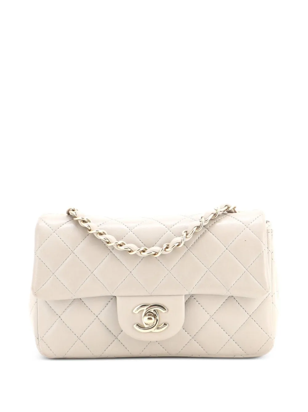 CHANEL Pre-Owned Classic Single Flap Bag Quilted Lambskin Mini crossbody bag - Grigio