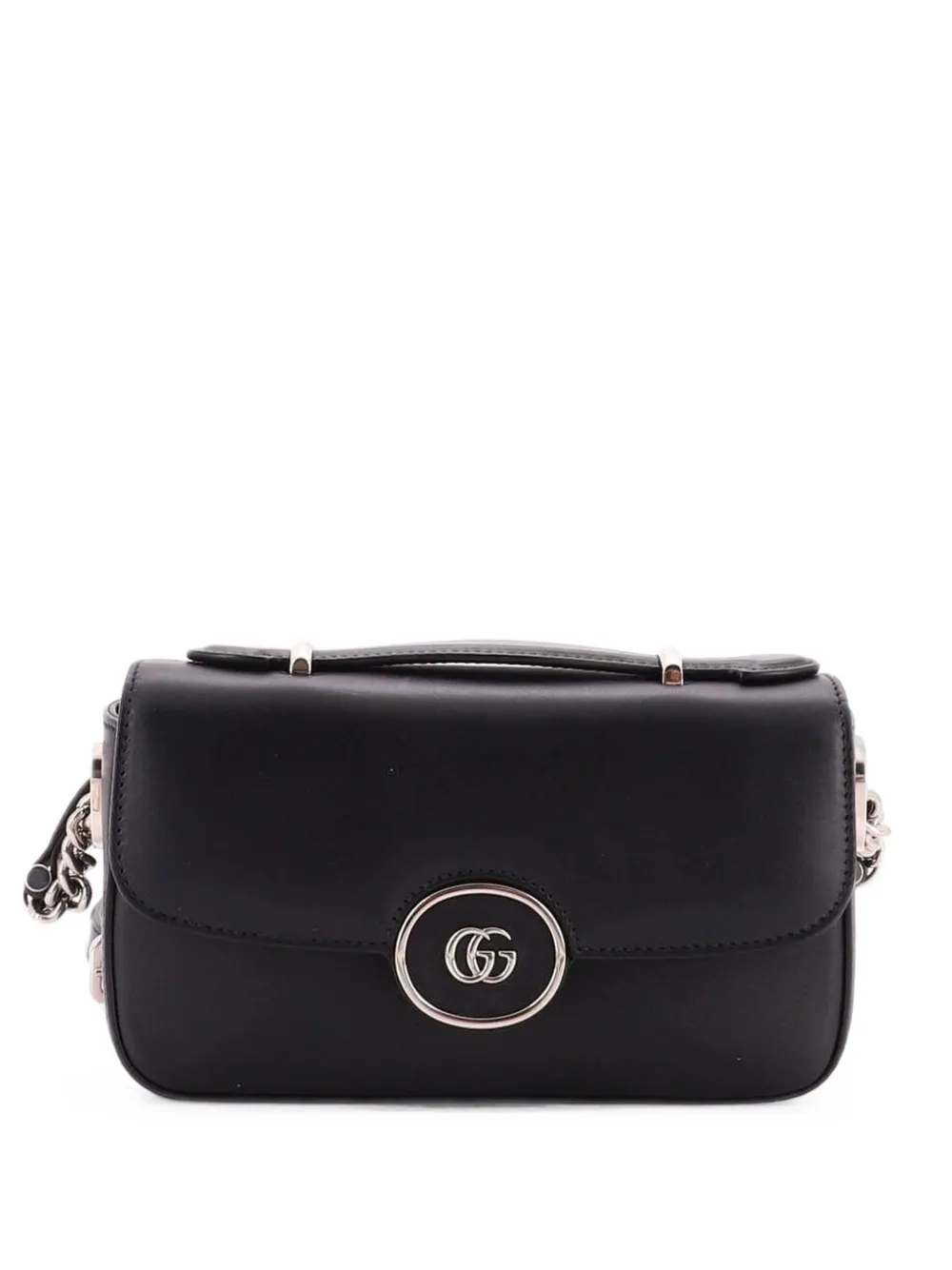 Gucci Pre-Owned Borsa a spalla Petite GG mini in pelle con battente - Nero