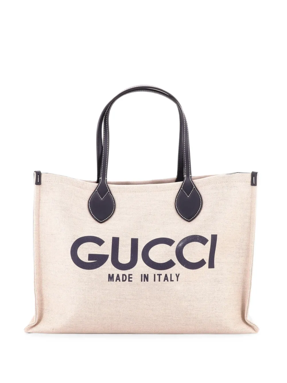 Gucci Pre-Owned Logo Shopper Printed Canvas Medium tote bag - Blau
