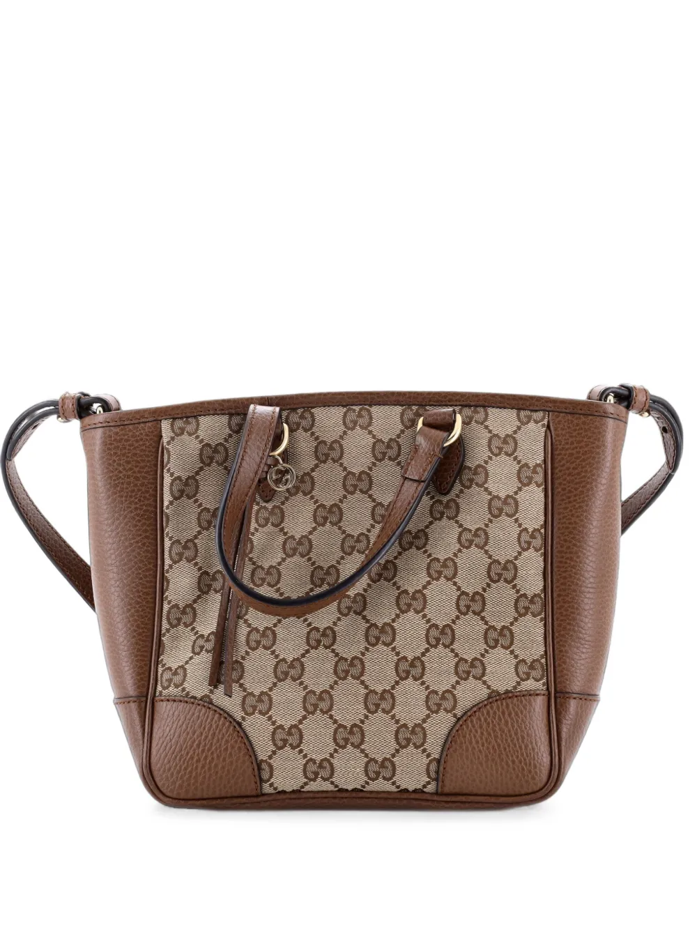 Gucci Pre-Owned Bree Convertible Tote GG Canvas with Leather Small crossbody bag - Marrone