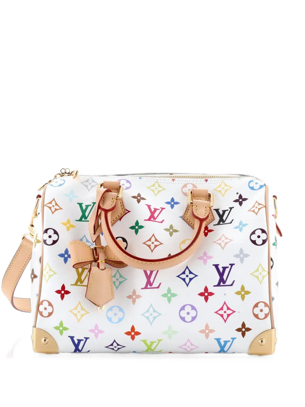 Louis Vuitton Pre-Owned x Takashi Murakami Borsa a tracolla Speedy Soft Bandouliere 25 con monogramma multicolore - Bianco