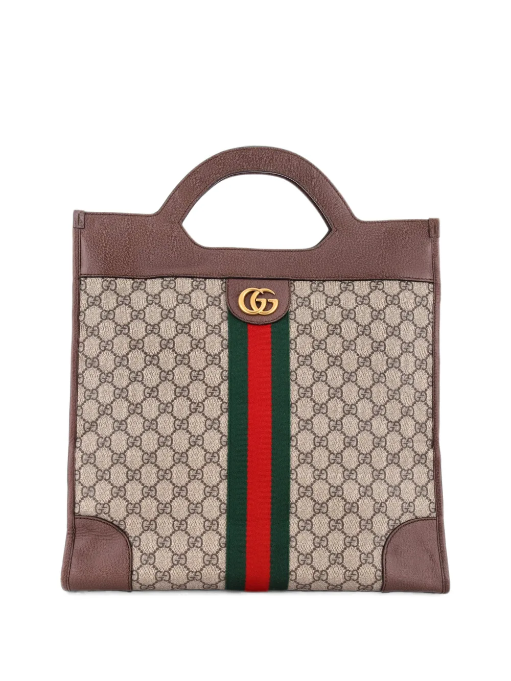 Gucci Pre-Owned Ophidia Cut Out Handle GG Coated Canvas Medium tote bag - Marrone