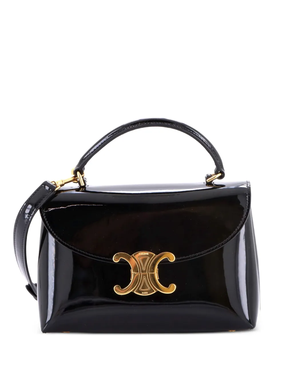 Celine Pre-Owned Nino Top Handle Bag Patent Teen satchel - Nero