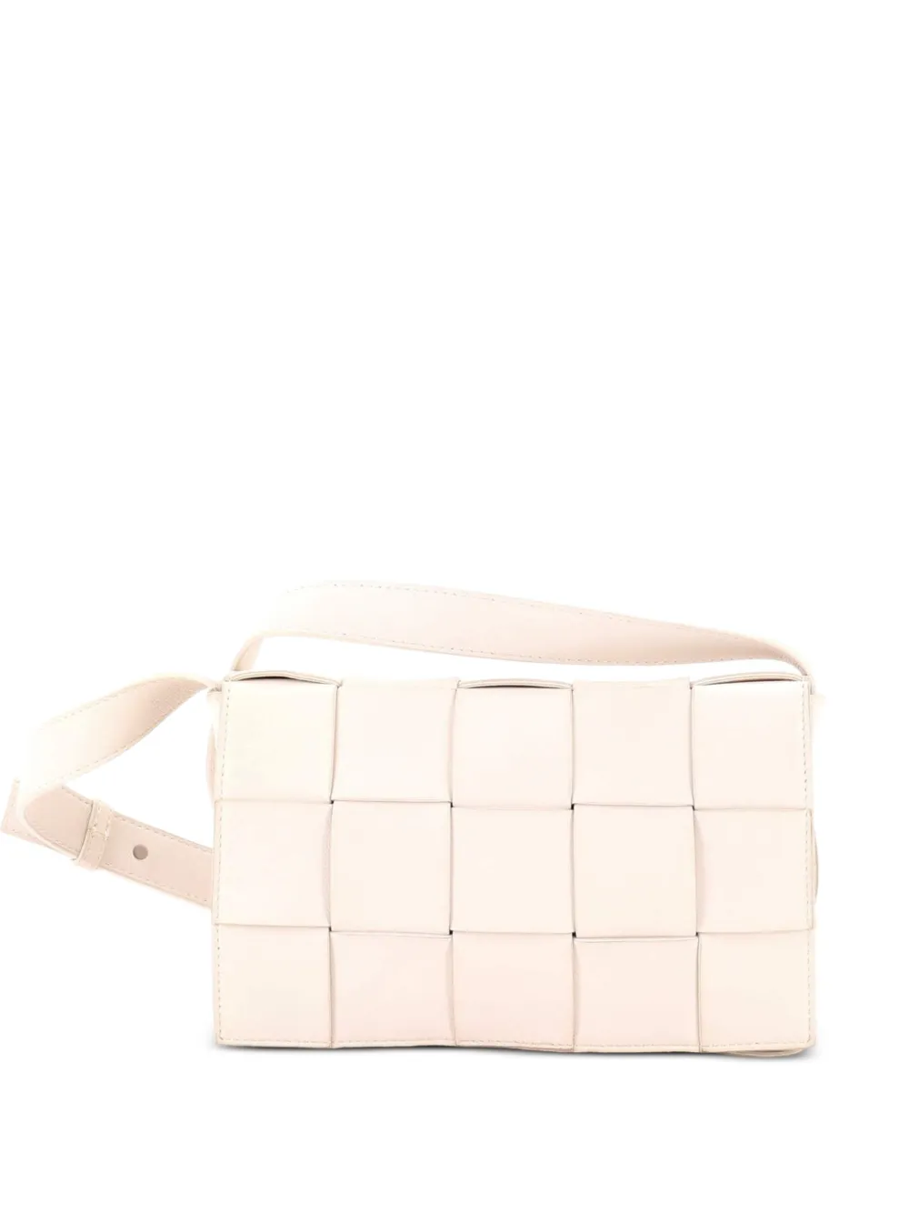 Bottega Veneta Pre-Owned Cassette Maxi Intrecciato Leather crossbody bag - Bianco