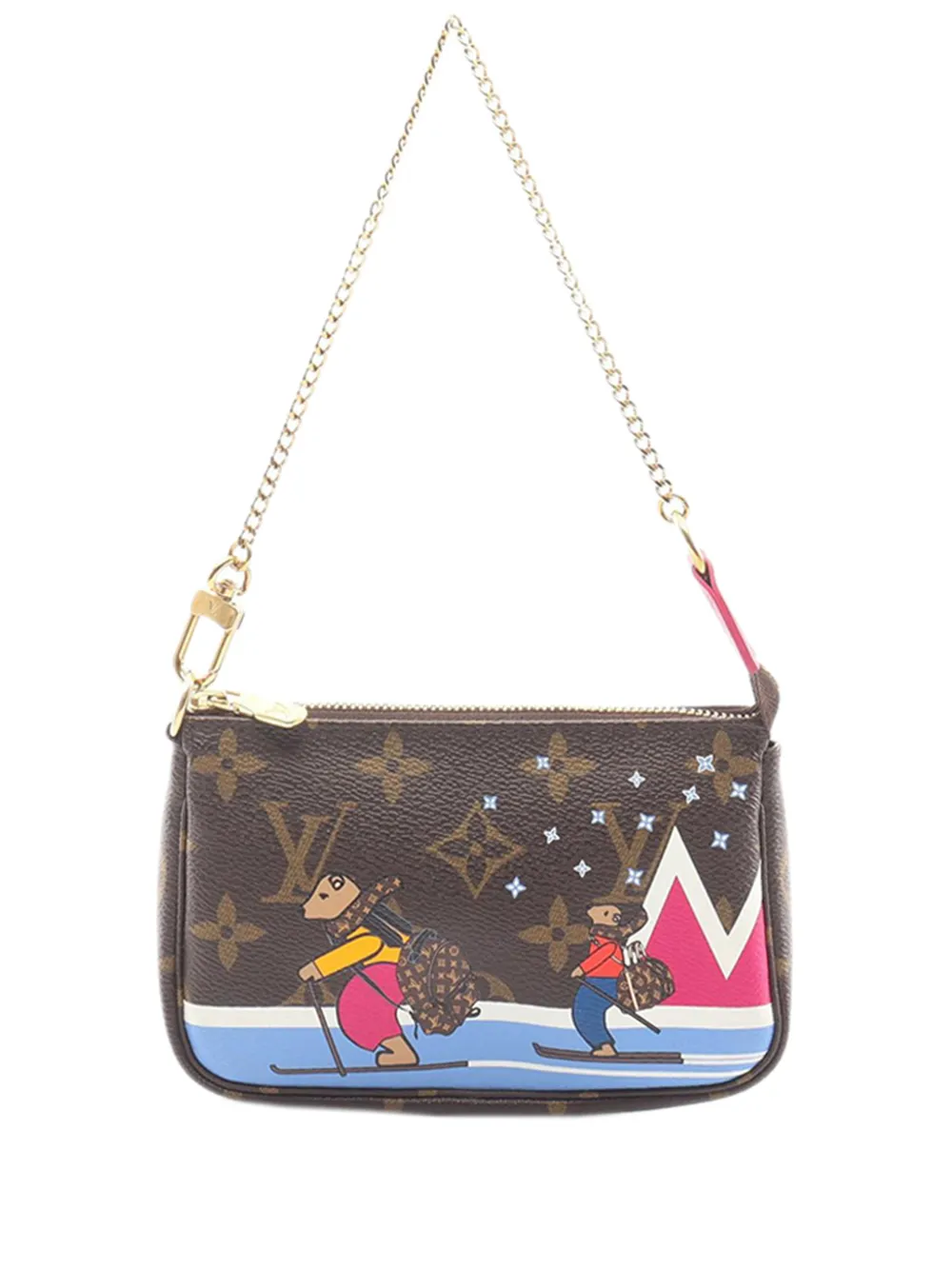 Louis Vuitton Pre-Owned Borsa a mano Bears on Skis Christmas Animation mini con monogramma 2018 - Marrone