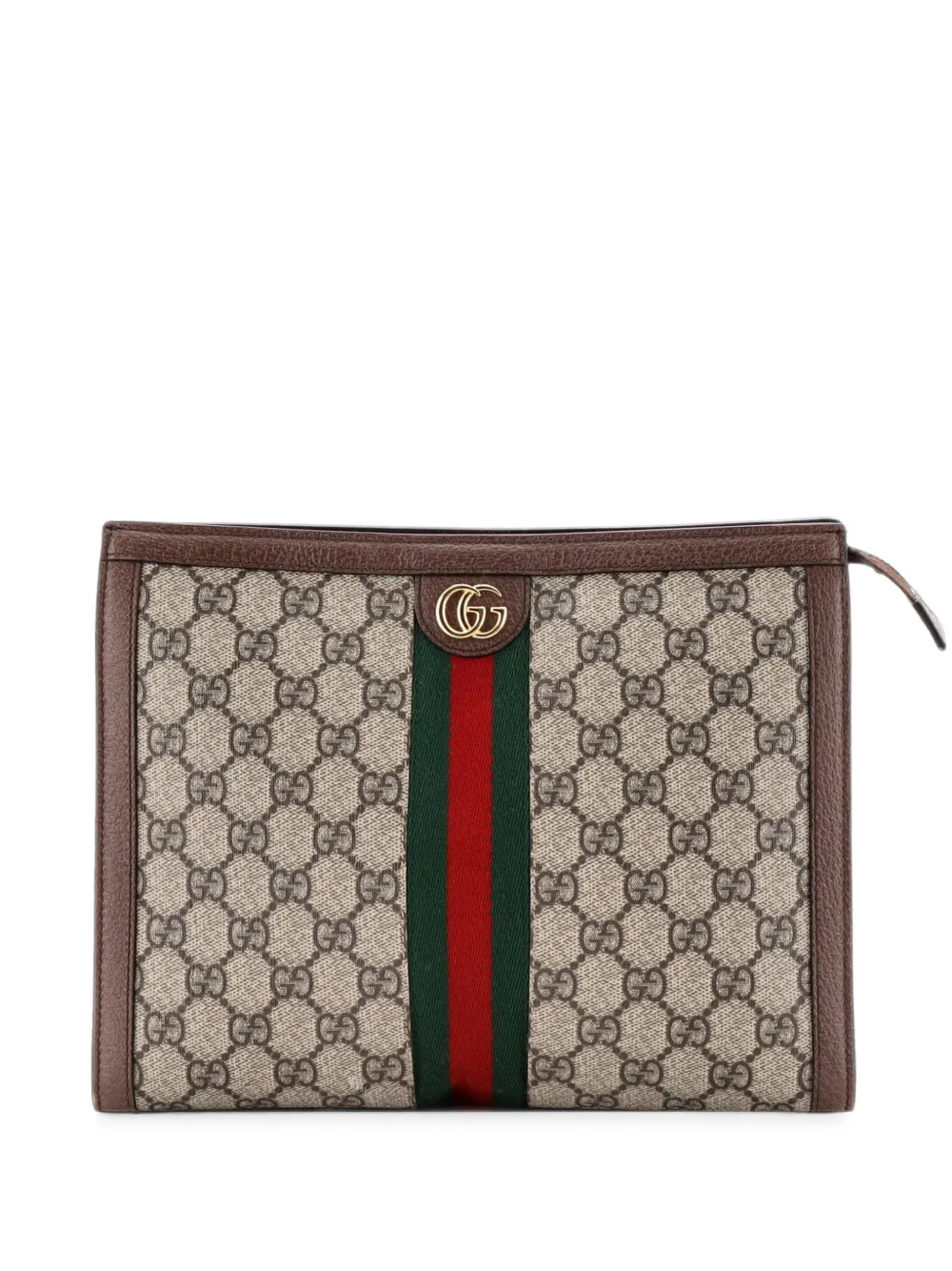 Gucci Pre-Owned Ophidia Pouch GG Coated Canvas Medium clutch bag - Marrone