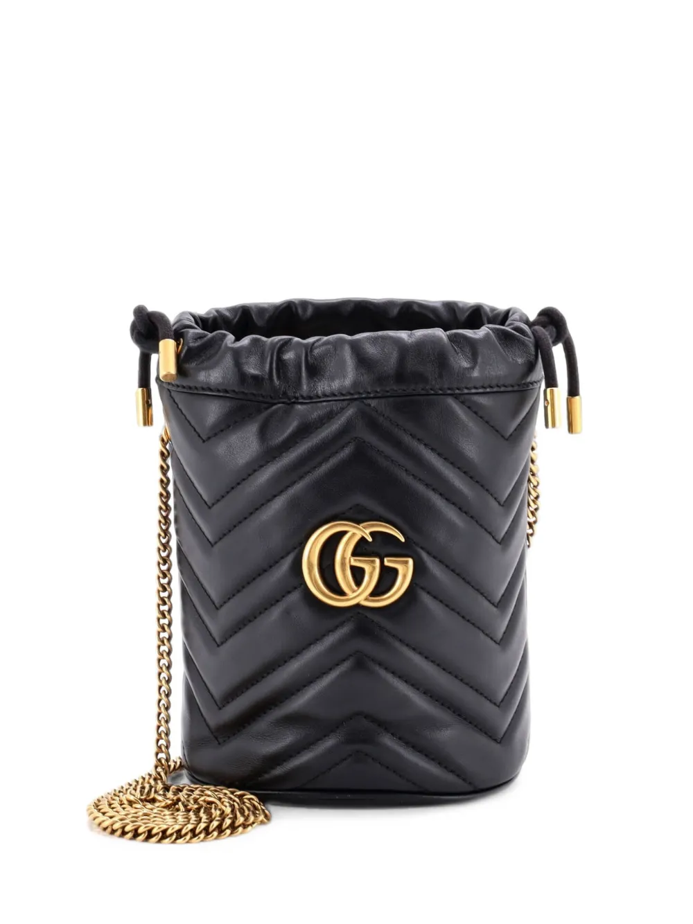 Gucci Pre-Owned GG Marmont Matelasse Leather Mini bucket bag - Nero