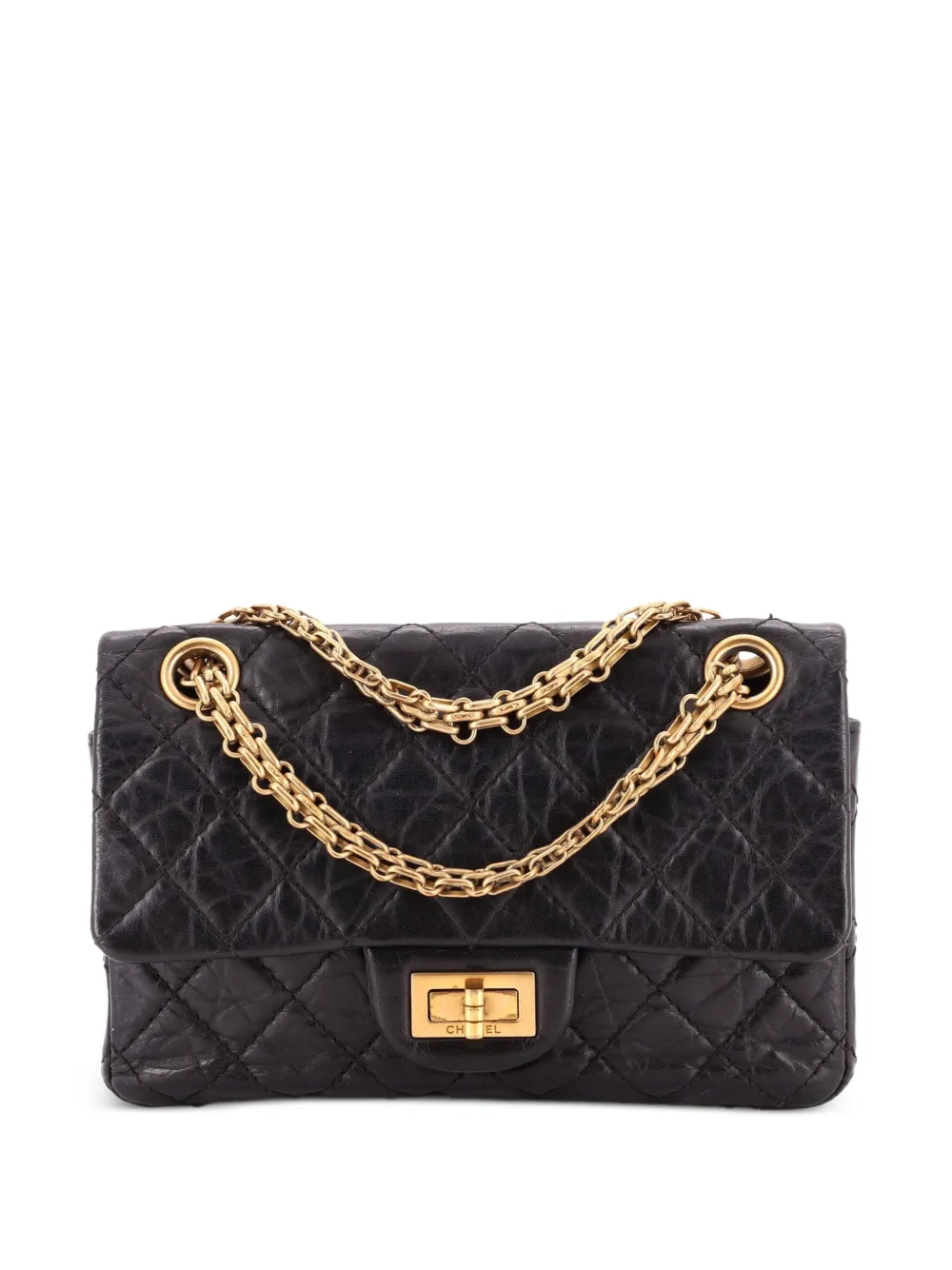 CHANEL Pre-Owned Reissue 2.55 Flap Bag Quilted Aged Calfskin Mini crossbody bag - Nero