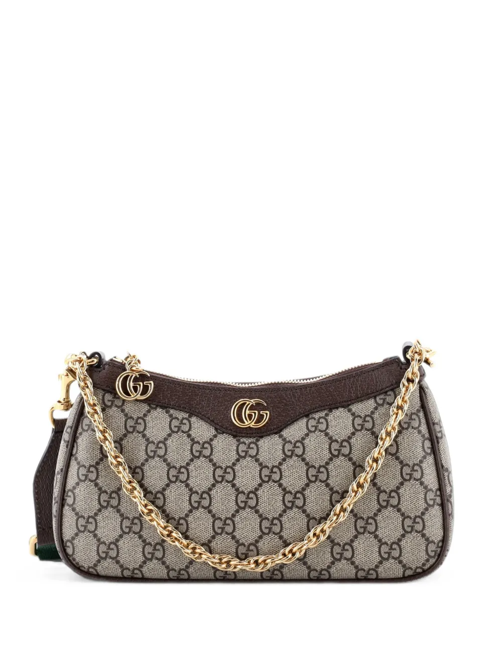 Gucci Pre-Owned Borsa a tracolla Ophidia piccola in tela cerata GG con ciondolo - Marrone