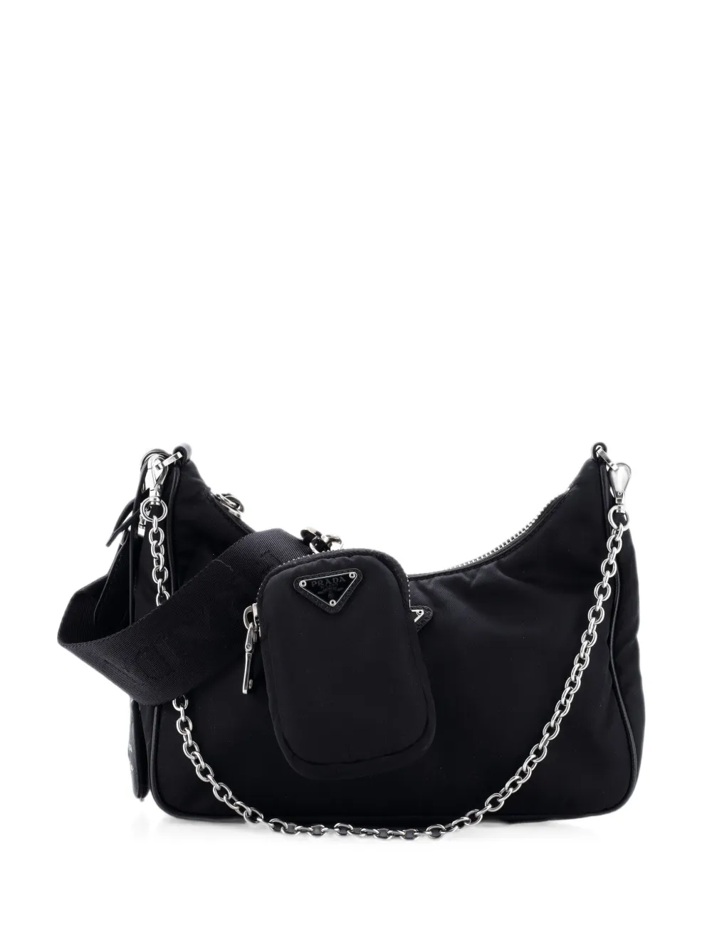 Prada Pre-Owned Borsa a spalla Re-Edition 2005 piccola in tessuto con tracolla - Nero