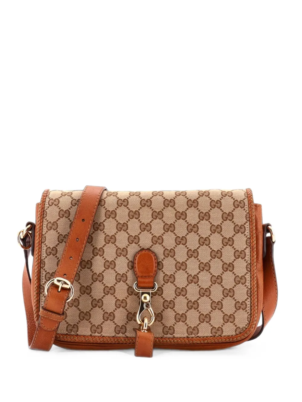 Gucci Pre-Owned Borsa a tracolla Marrakech media in tela GG e pelle - Marrone