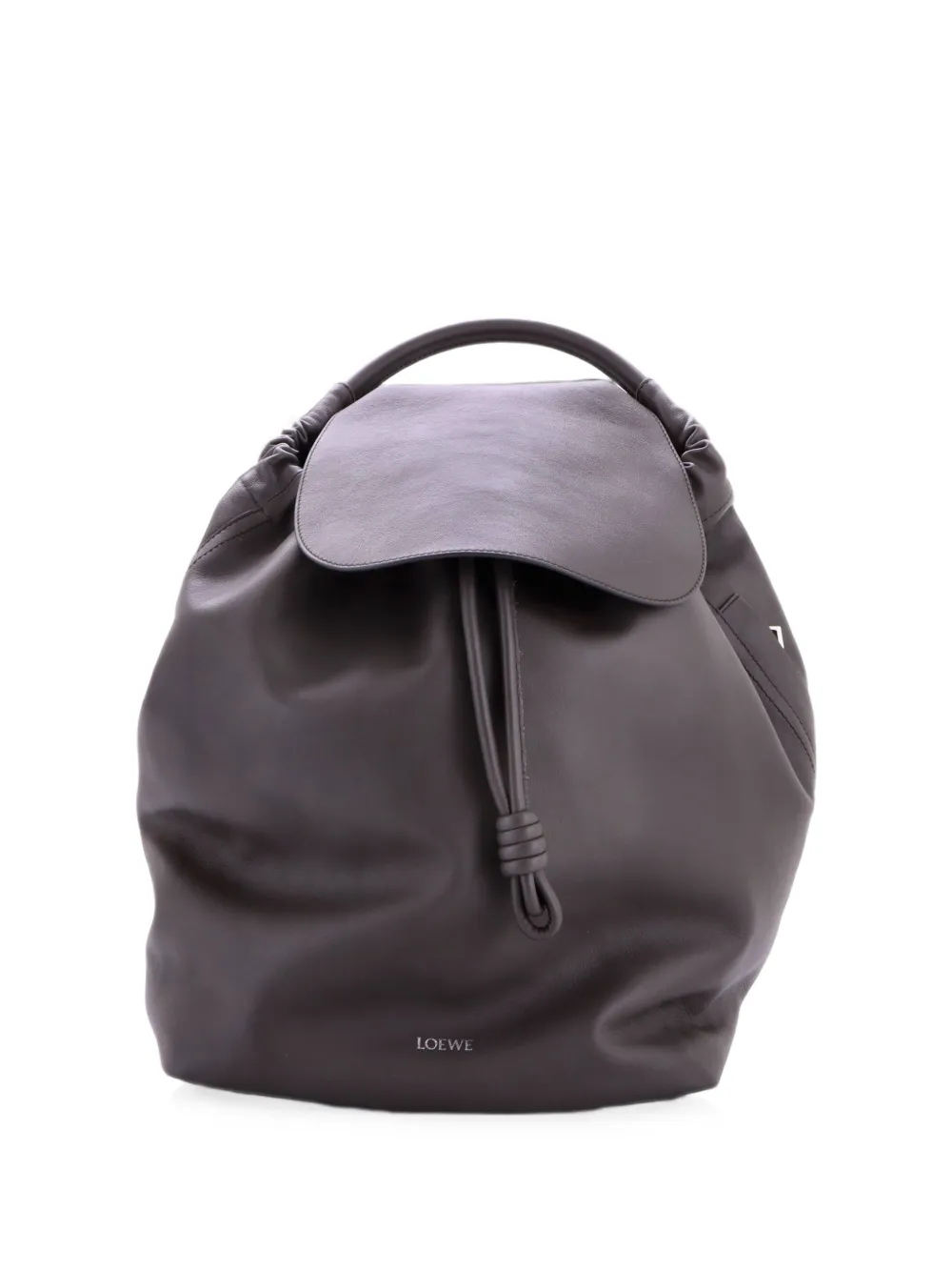 Pre-owned Loewe Flamenco Leather Backpack In Grey