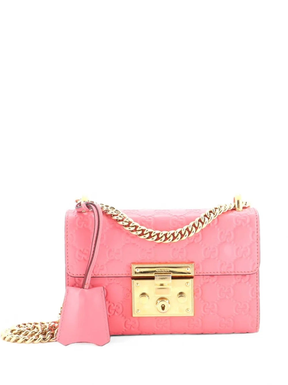 Gucci Pre-Owned Padlock Shoulder Bag Guccissima Leather Small crossbody bag - Rosa