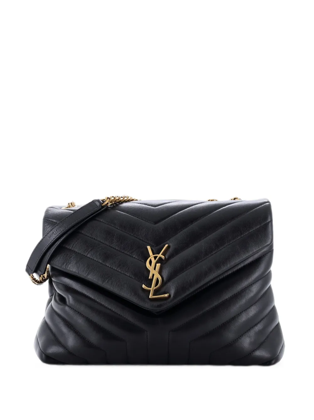 Saint Laurent Pre-Owned Borsa a spalla Loulou media in pelle matelassé con motivo chevron - Nero
