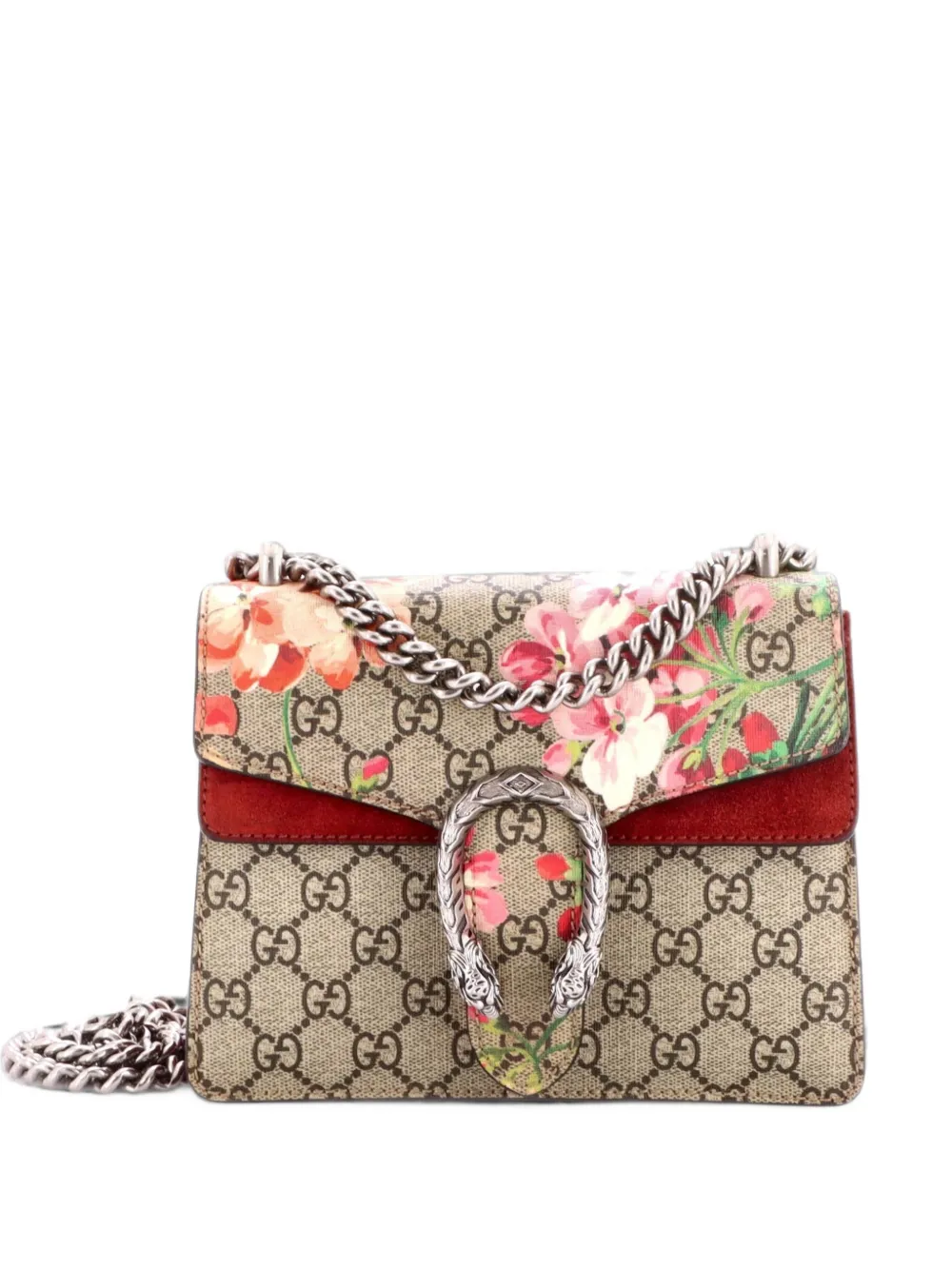 Gucci Pre-Owned Dionysus Bag Blooms Print GG Coated Canvas Mini shoulder bag - Marrone