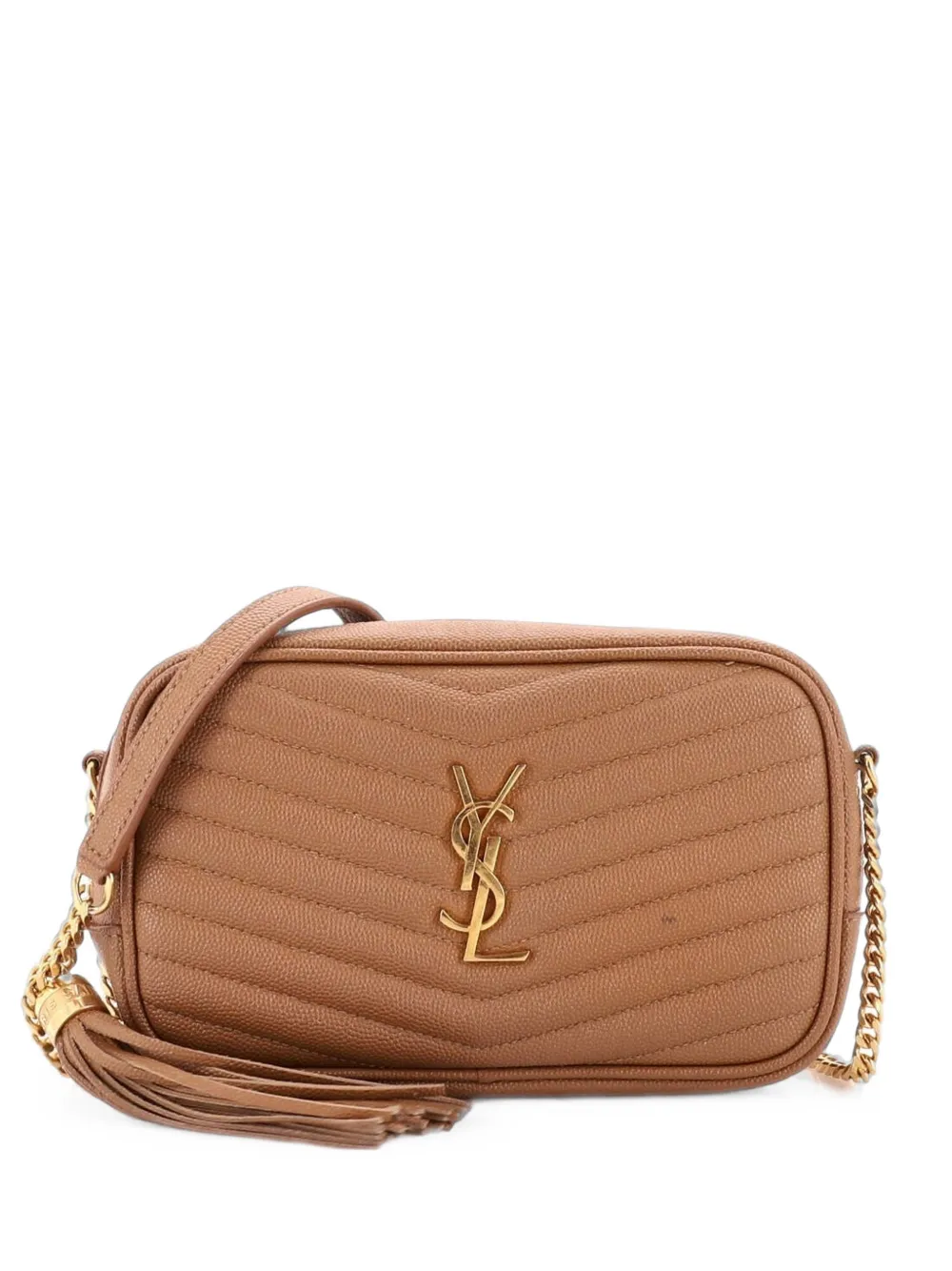 Saint Laurent Pre-Owned Lou Camera Bag Matelasse Chevron Leather Mini crossbody bag - Marrone