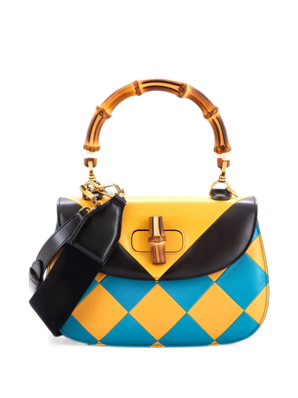 Gucci Pre-Owned Bamboo 1947 Top Handle Bag Limited Edition Geometric Print Leather Medium satchel - Multicolore