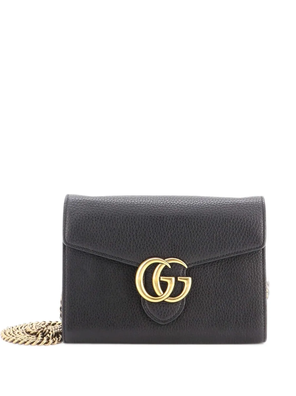 Gucci Pre-Owned GG Marmont Chain Wallet Leather Mini clutch bag - Nero