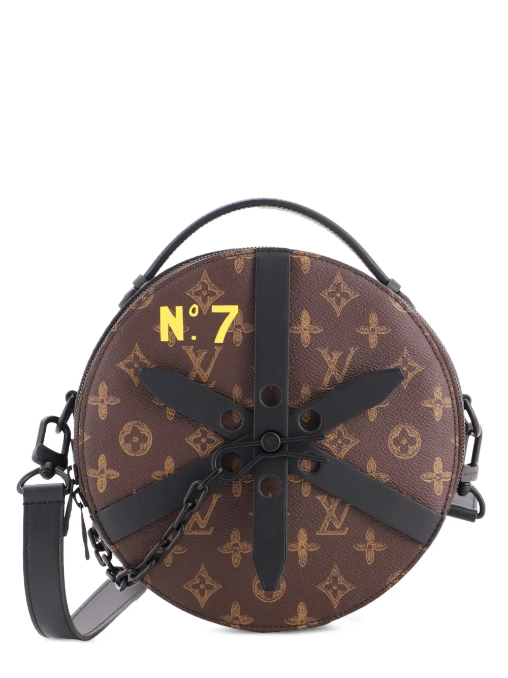 Louis Vuitton Pre-Owned Borsa a tracolla Wheel Box Bag No.7 Trunk L'Oeil in tela con monogramma - Marrone