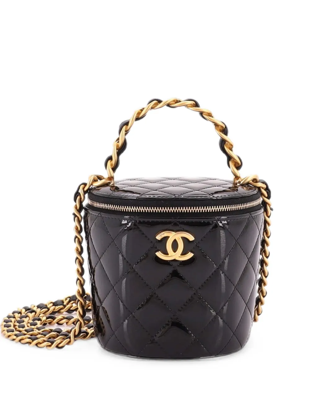 CHANEL Pre-Owned Afternoon Tea Vanity Quilted Patent bucket bag - Nero