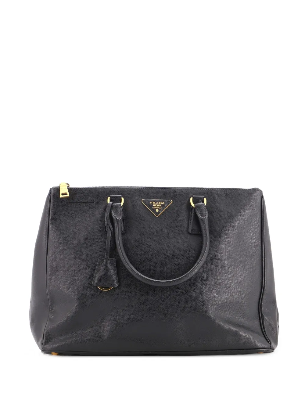 Prada Pre-Owned Double Zip Lux Saffiano Leather Large tote bag - Nero