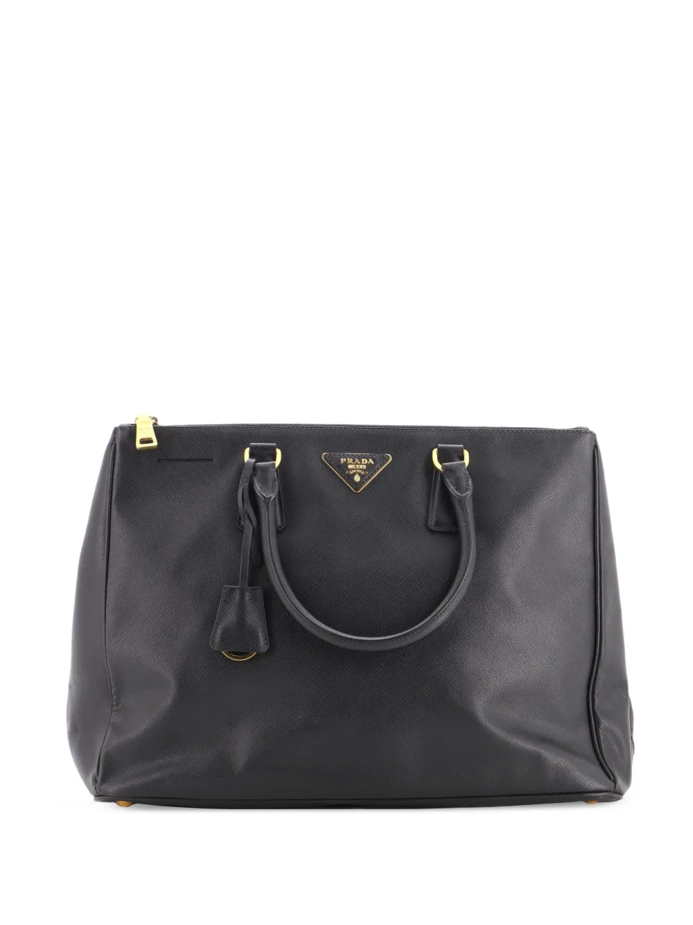 Prada Pre-Owned Double Zip Lux Saffiano Leather Large tote bag - Nero