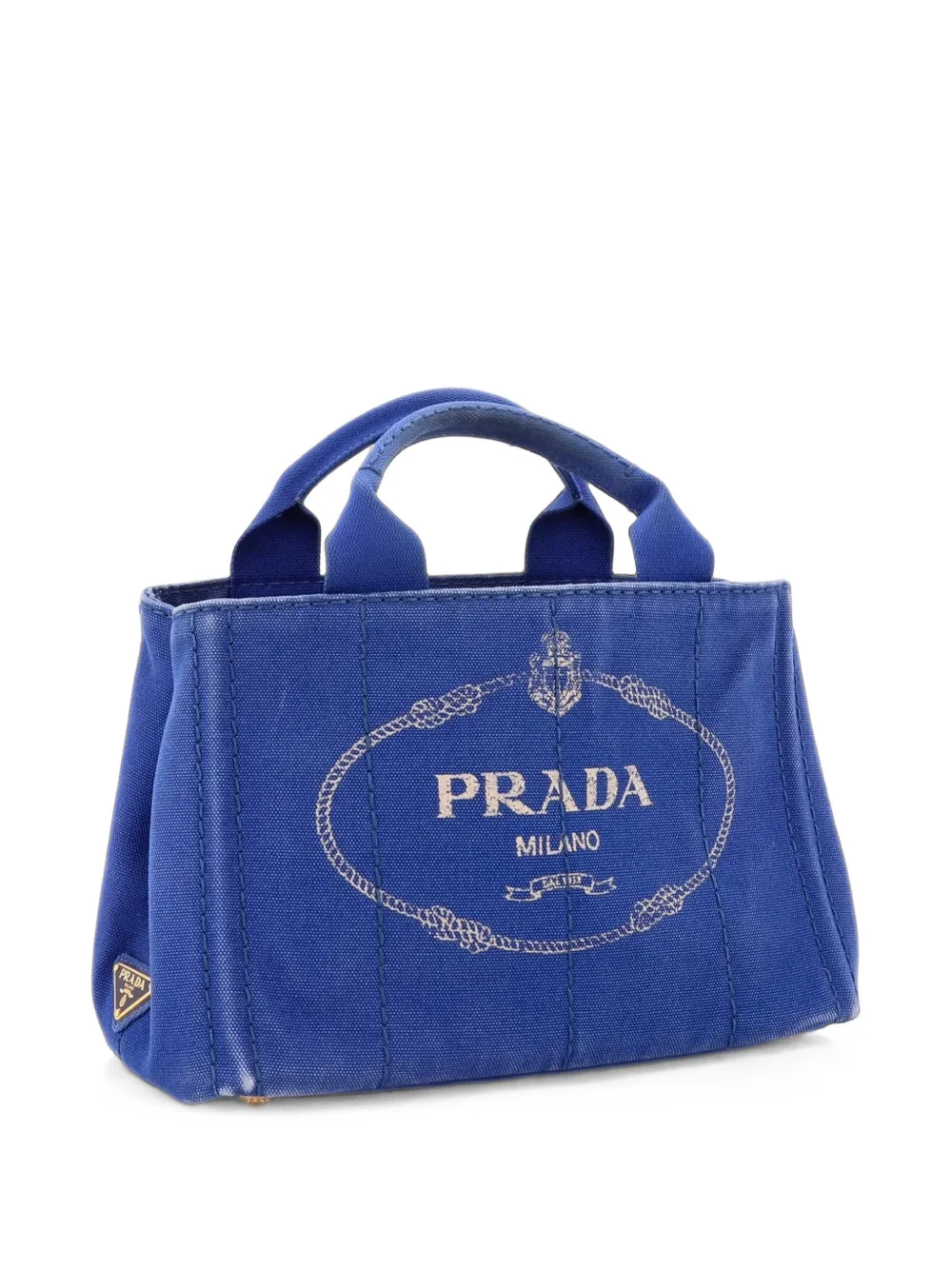 Prada Pre-Owned Borsa tote Canapa mini in tela - Blu