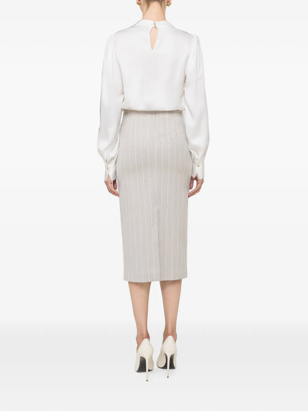 NISSA Midi-rok met pailletten Grijs