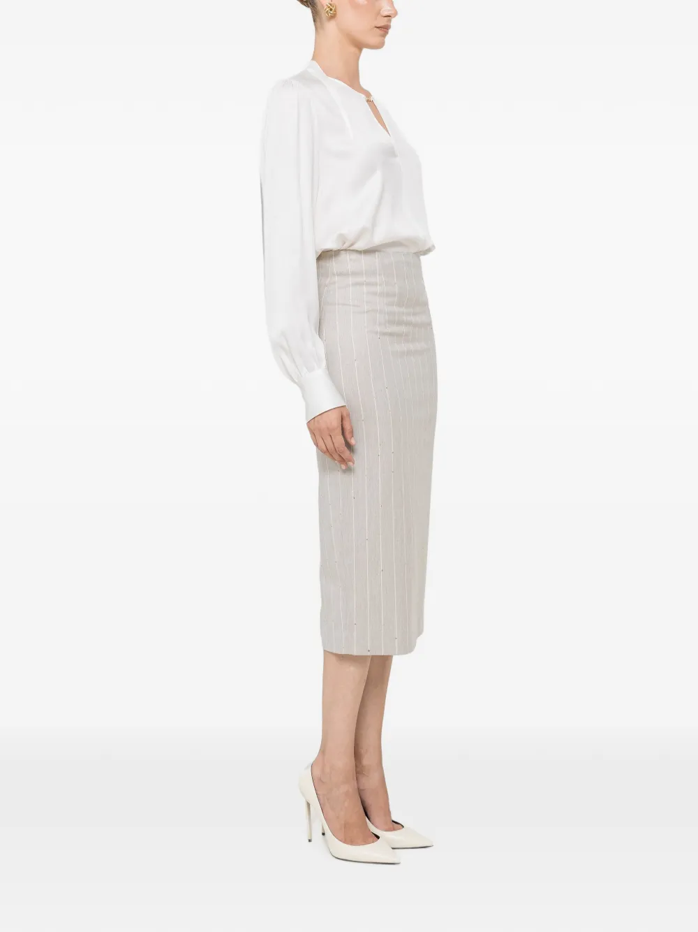 NISSA Midi-rok met pailletten Grijs