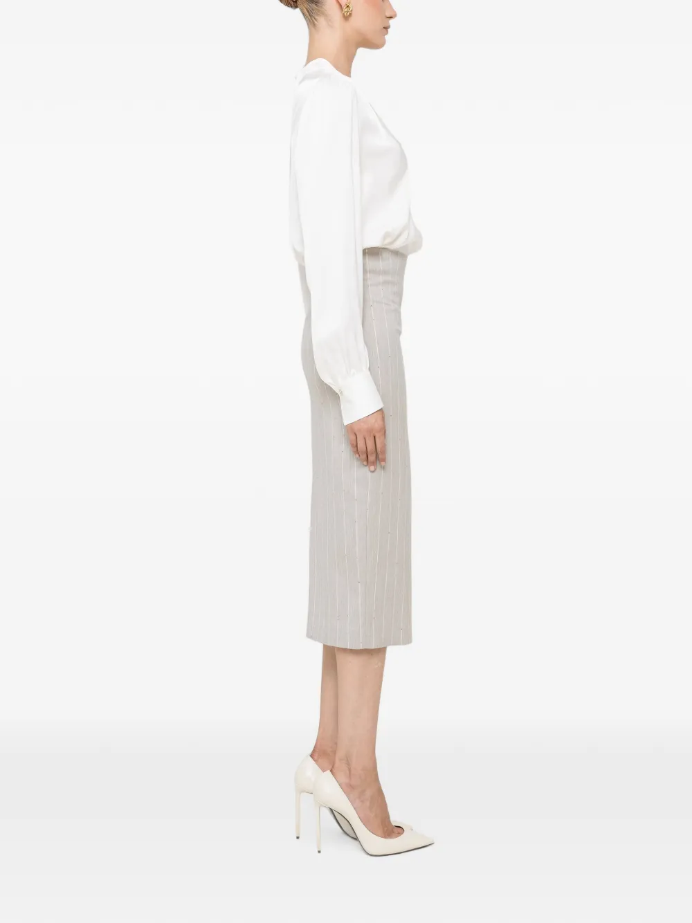 NISSA Midi-rok met pailletten Grijs