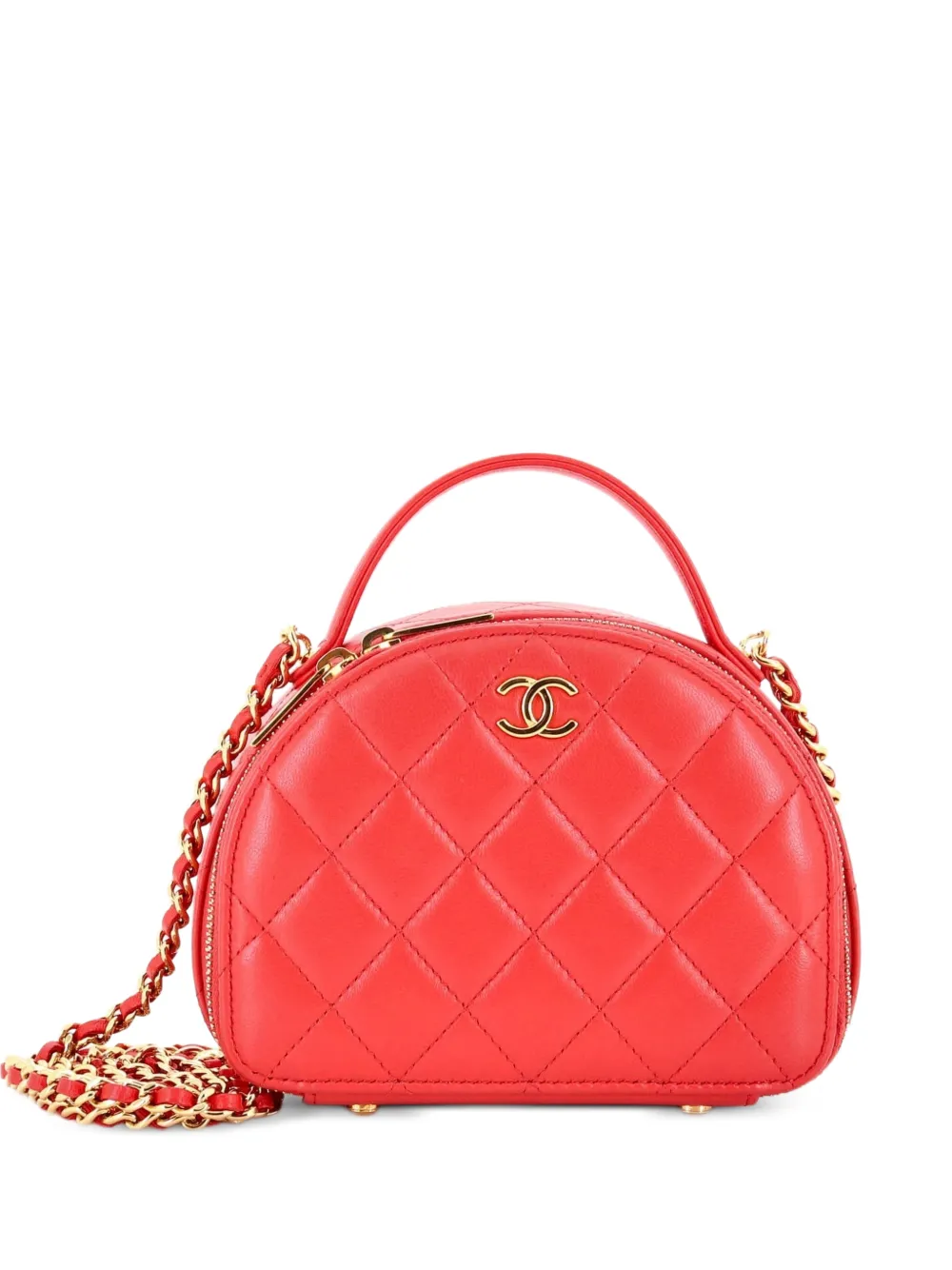 CHANEL Pre-Owned Chic Riviera Vanity Case with Chain Quilted Lambskin Mini satchel - Rosa