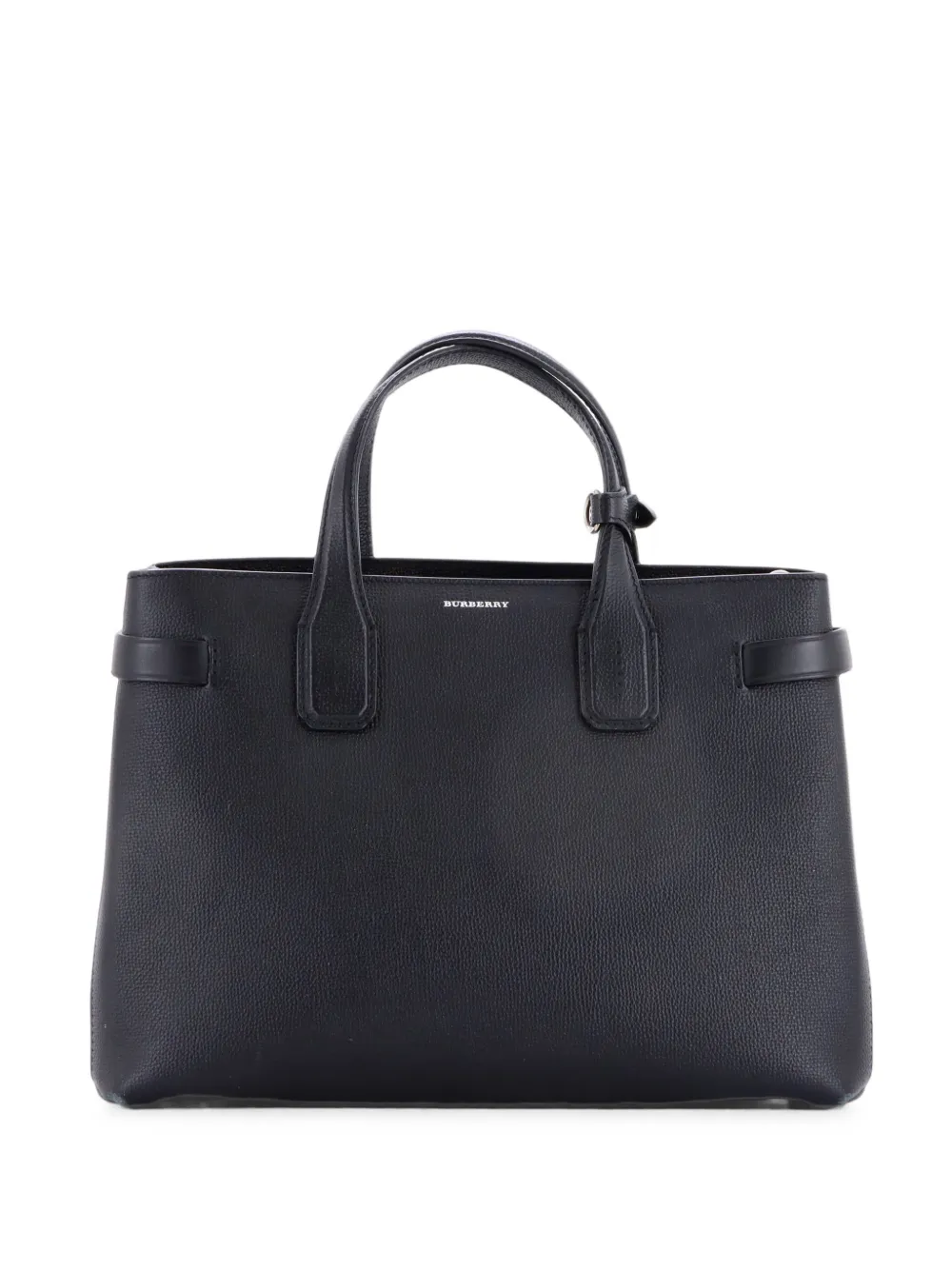 Burberry Pre-Owned Banner NM Leather with Vintage Check Canvas Medium tote bag - Nero