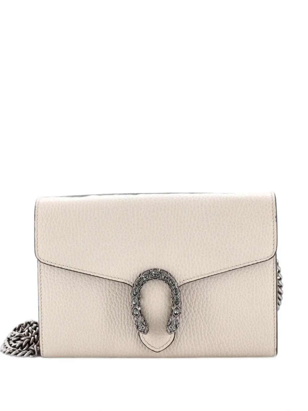 Gucci Pre-Owned Dionysus Chain Wallet Leather with Embellished Detail Small crossbody bag - Bianco