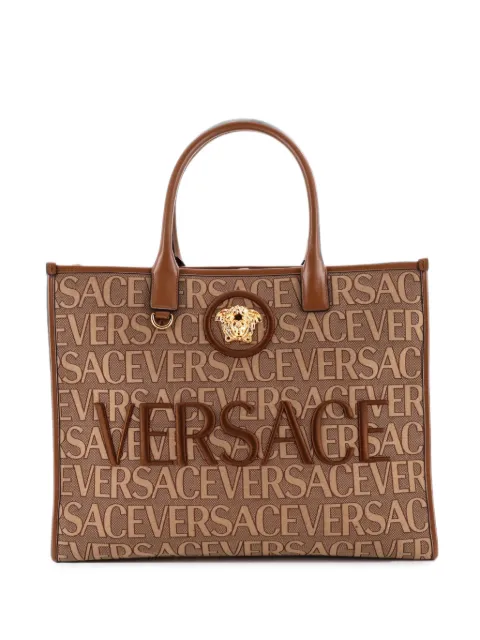 Versace Pre-Owned Allover Medusa Printed Jacquard Canvas Large tote bag