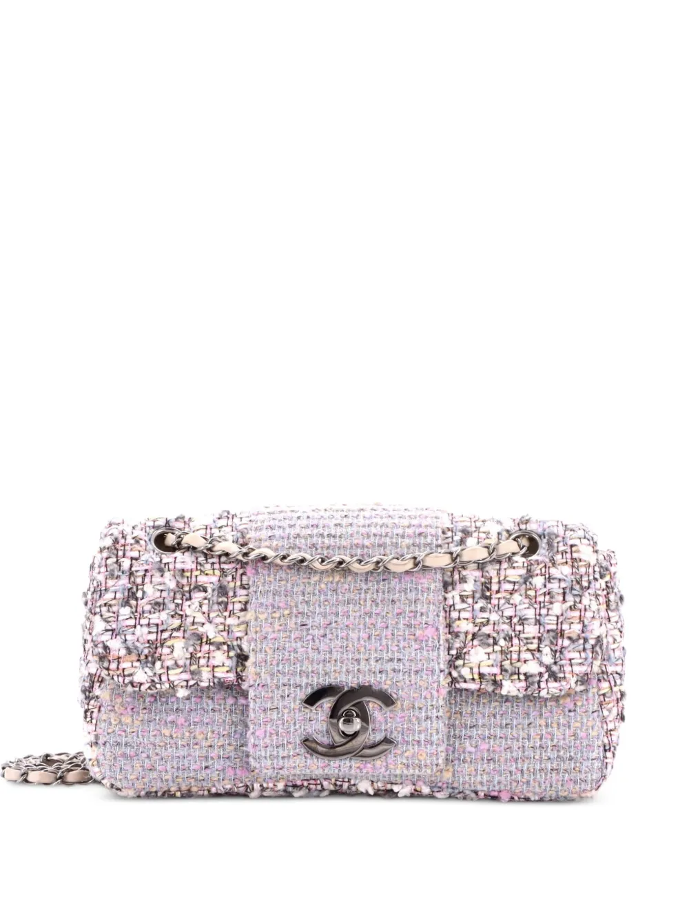 CHANEL Pre-Owned Borsa a spalla Fantasy Flap media in tweed - Grigio