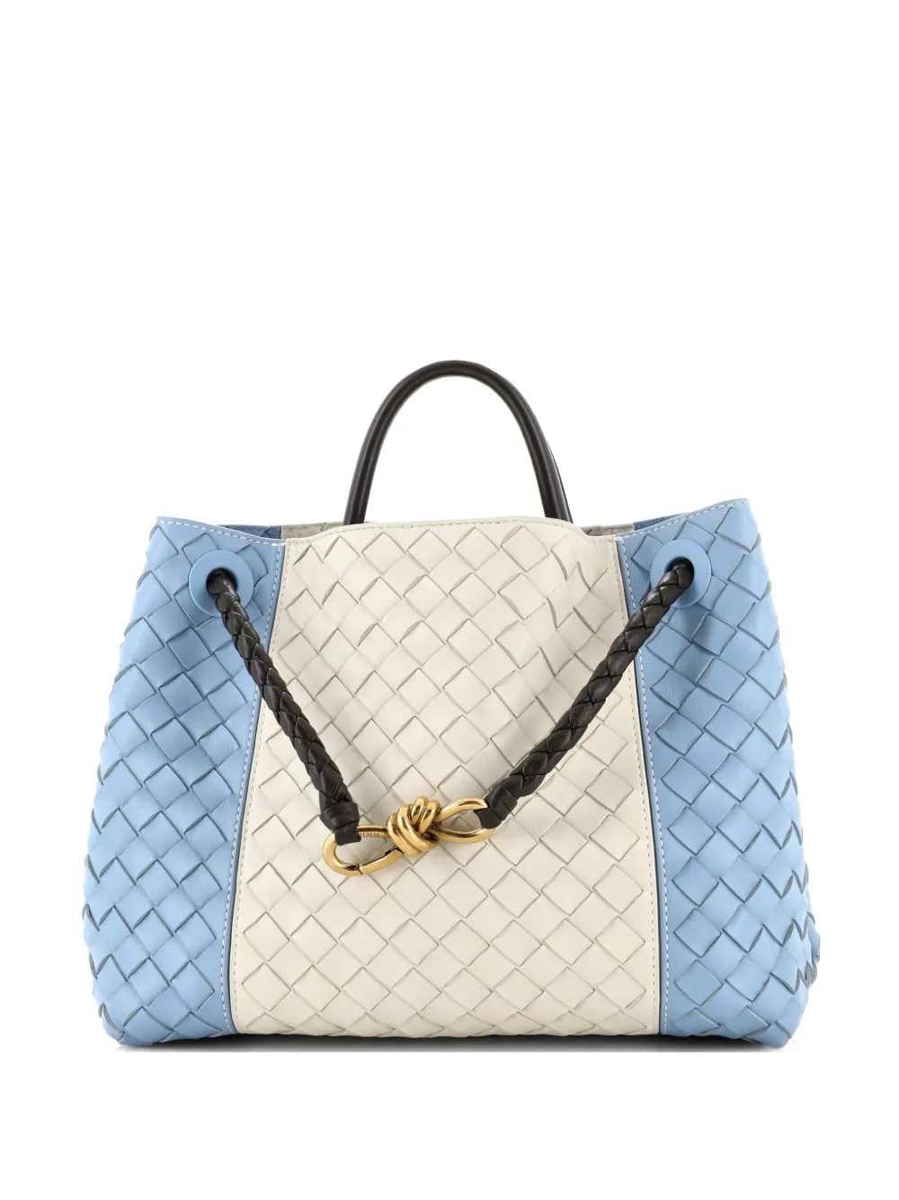 Bottega Veneta Pre-Owned Andiamo Top Handle Bag Intrecciato Nappa Medium satchel - Blue