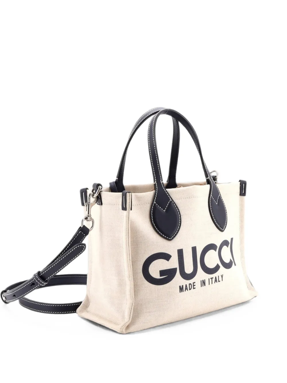 Gucci Pre-Owned Logo Shopper Tote Printed Canvas Small shoulder bag - Blu