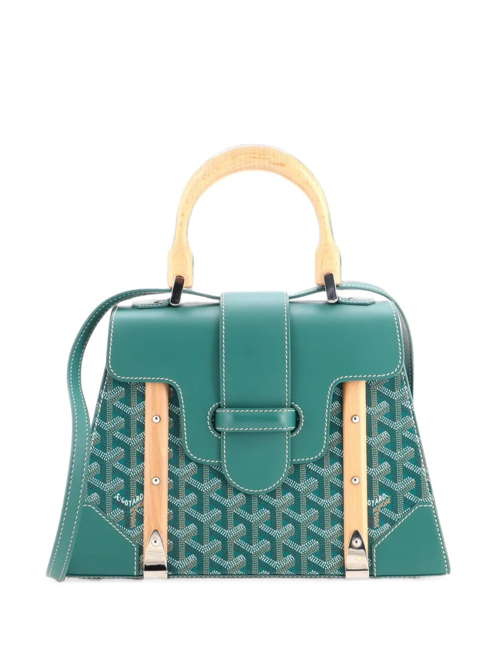 Goyard Pre-Owned Saigon Top Handle Bag Coated Canvas with Leather PM satchel - Verde