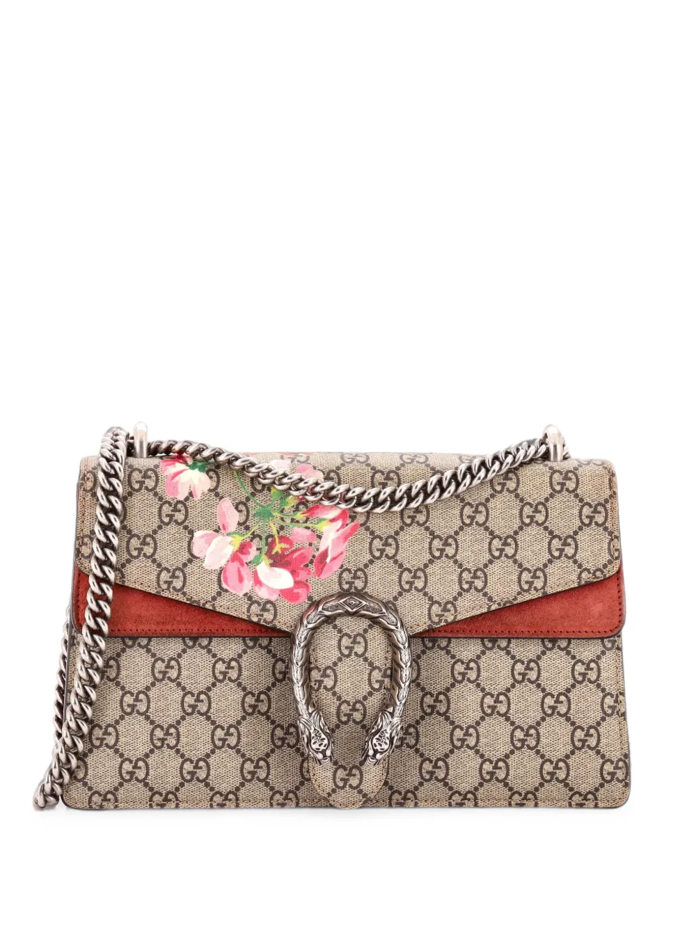 Gucci Pre-Owned Dionysus Bag Blooms Print GG Coated Canvas Small shoulder bag - Marrone