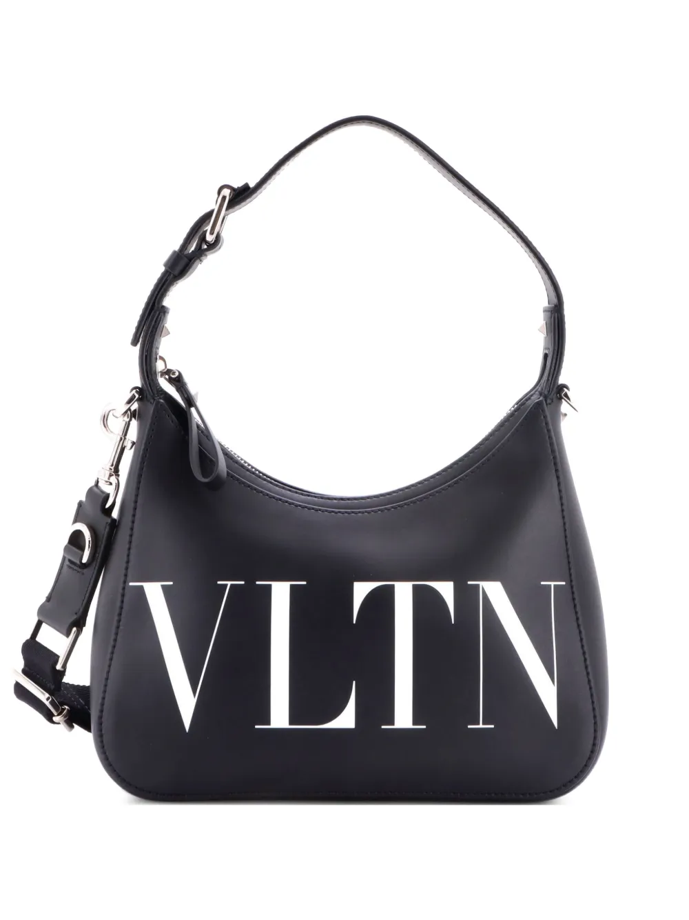Valentino Garavani Pre-Owned VLTN Printed Leather Small hobo bag - Nero