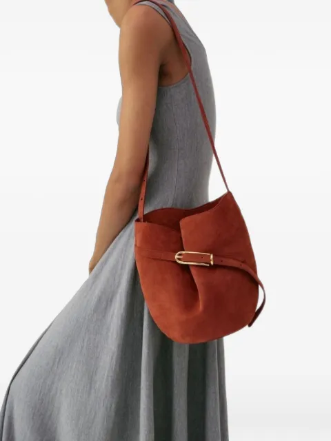 Liffner belted suede bucket bag