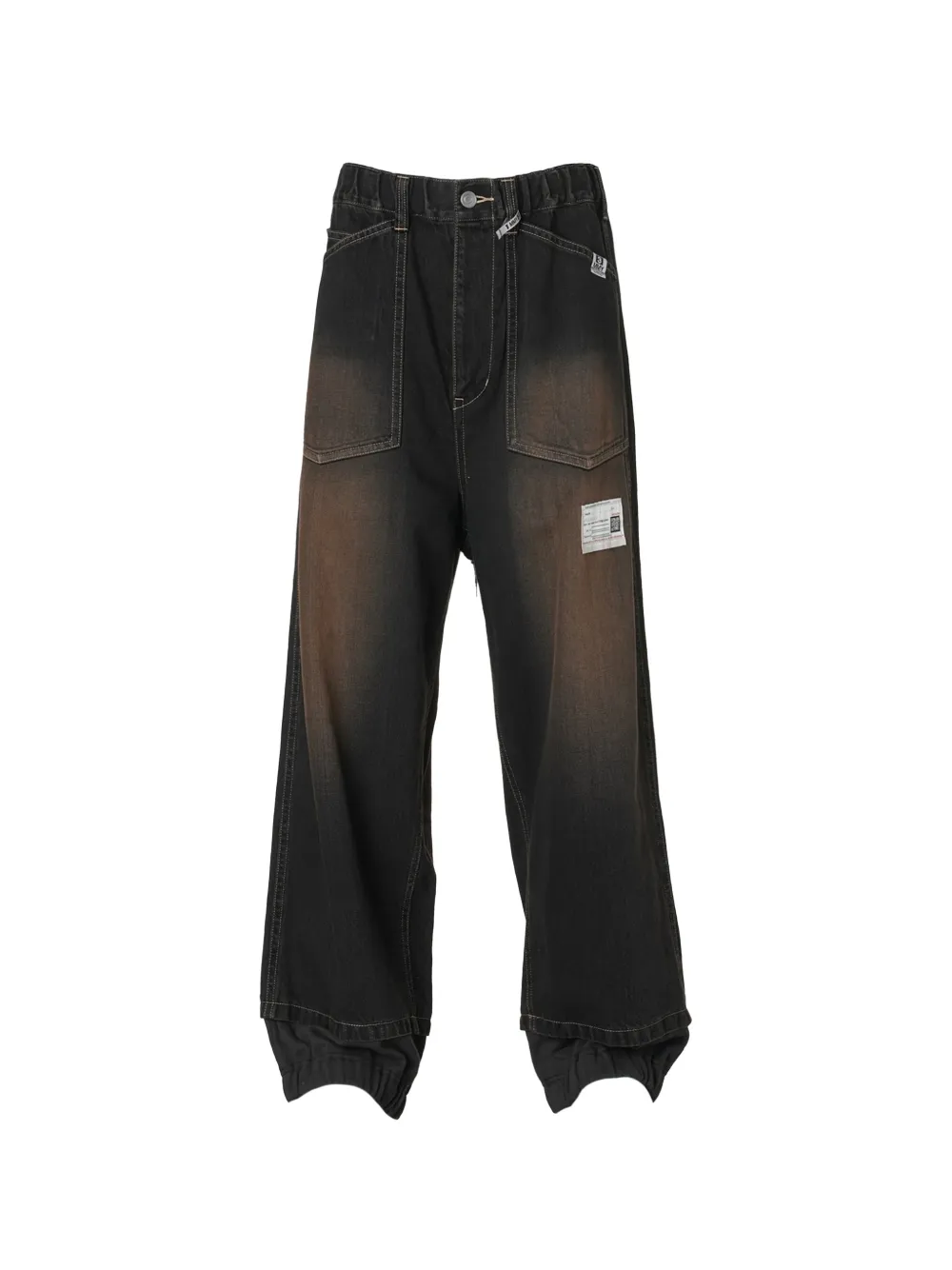Maison MIHARA YASUHIRO sweat layered denim pants - Nero
