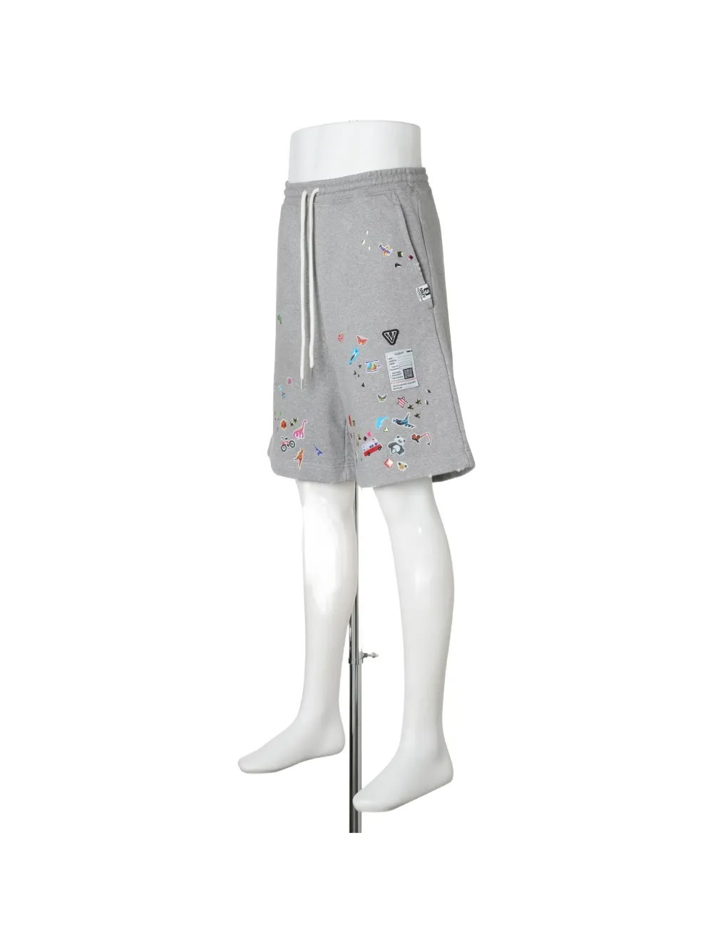 Maison MIHARA YASUHIRO Sweatshorts met kinderstickerprint Grijs