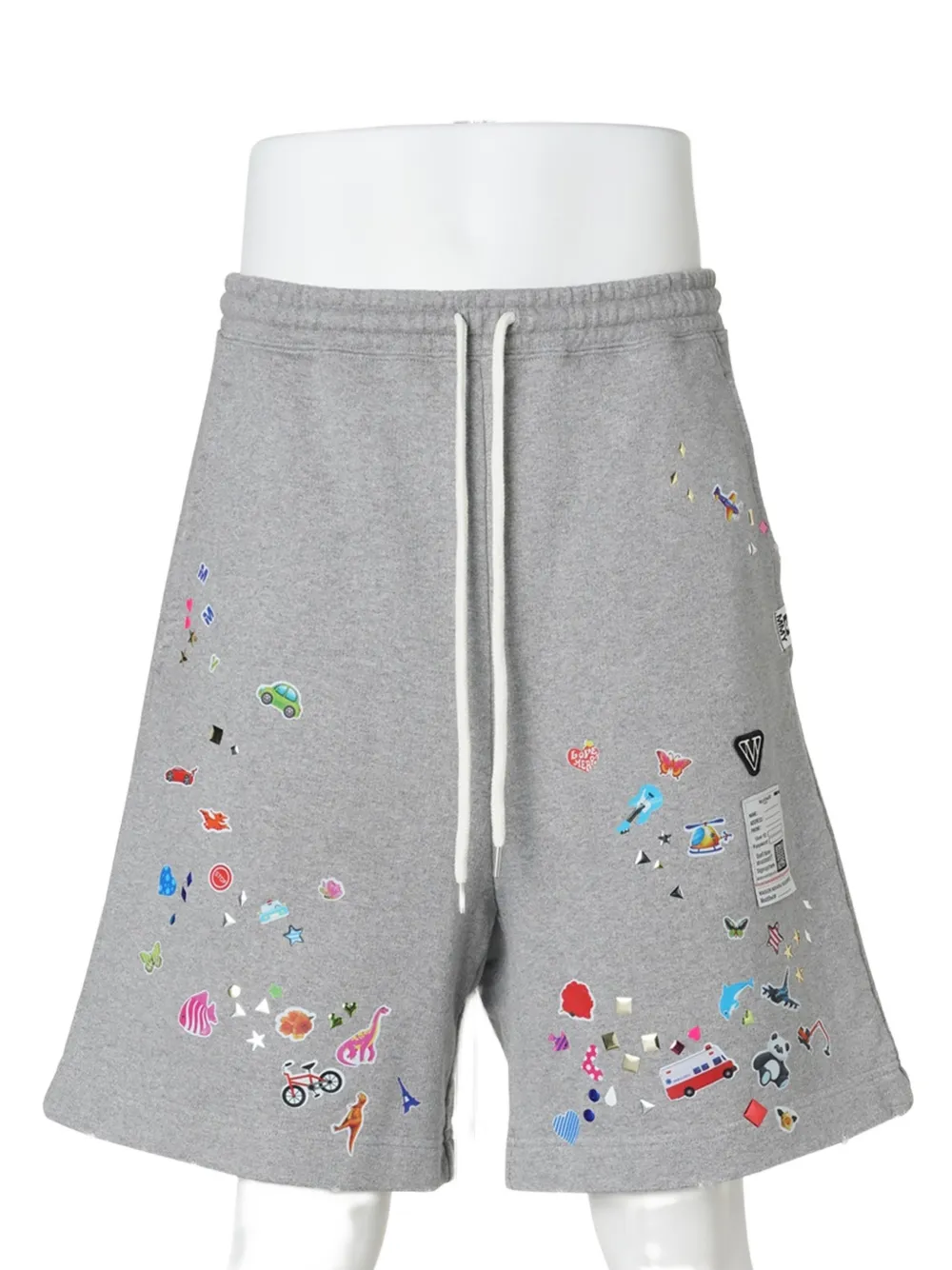 Maison MIHARA YASUHIRO Sweatshorts met kinderstickerprint Grijs