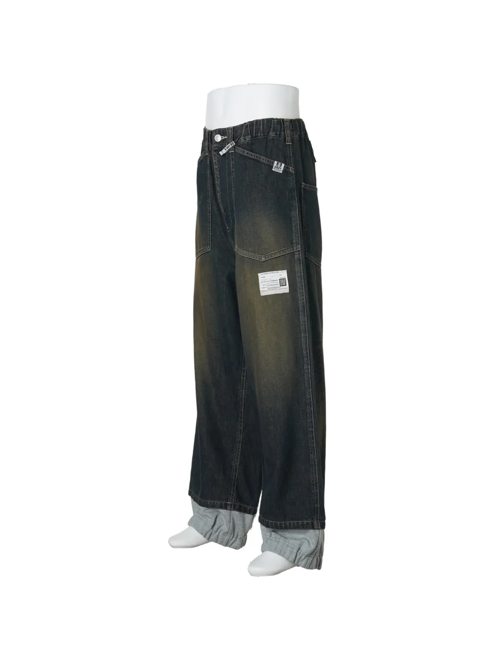 Maison MIHARA YASUHIRO Gelaagde denim trainingsbroek Blauw