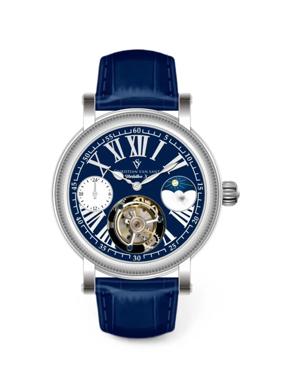CHRISTIAN VAN SANT Tourbillon X 45mm watch - Blu