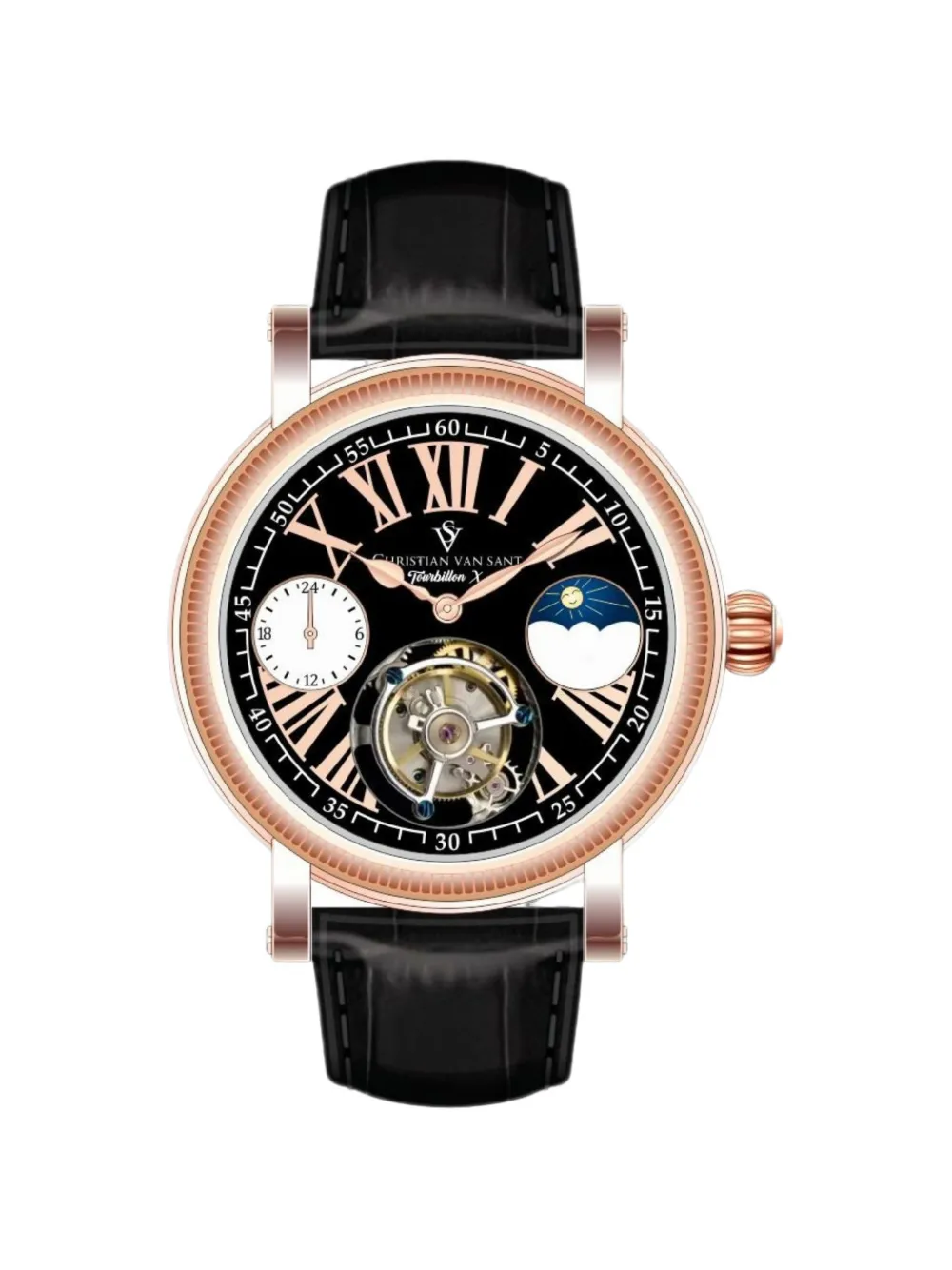 CHRISTIAN VAN SANT Tourbillon X 45mm watch - Nero